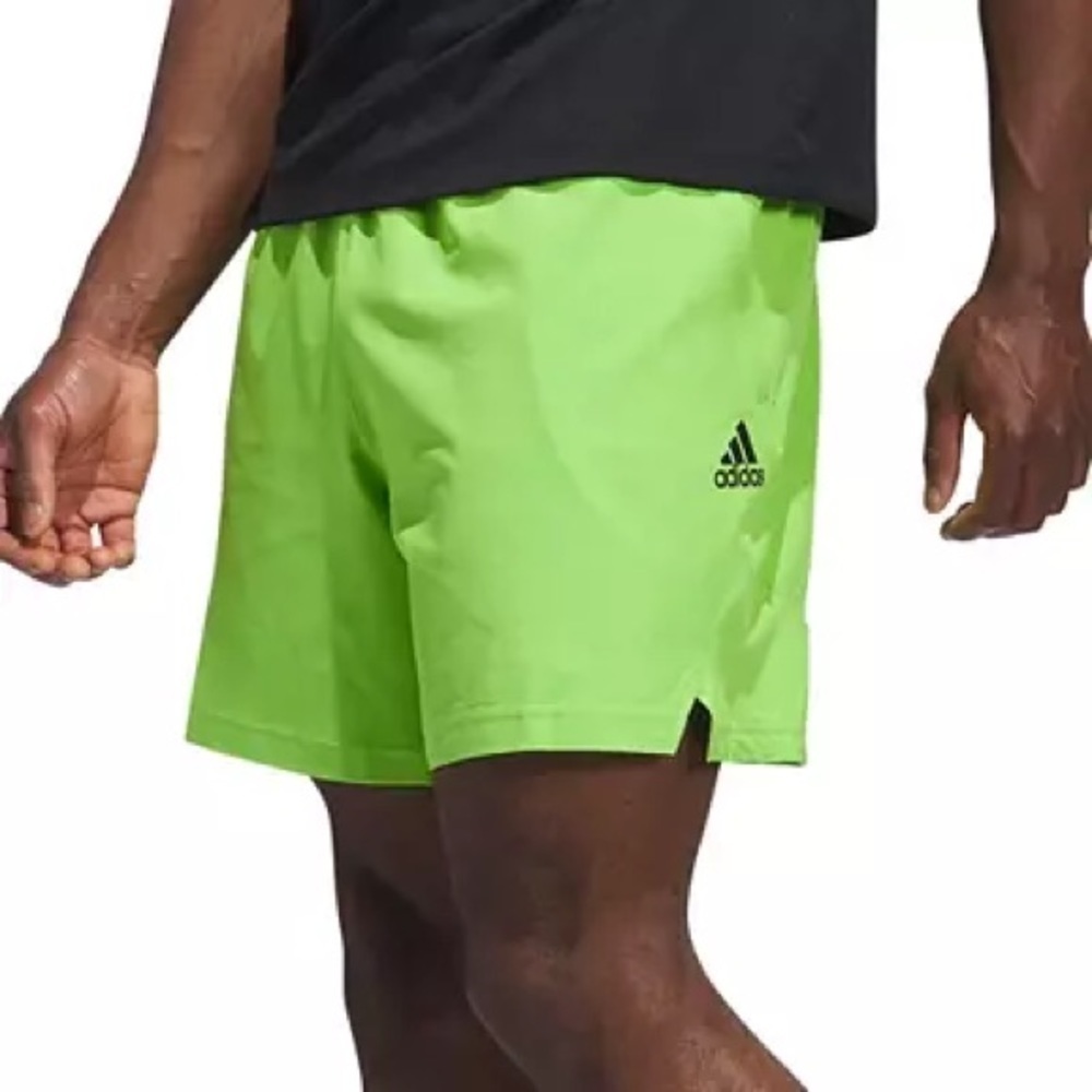 Adidas Men’s Lime Green Axis 6” Athletic Running Shorts - Picture 2 of 3